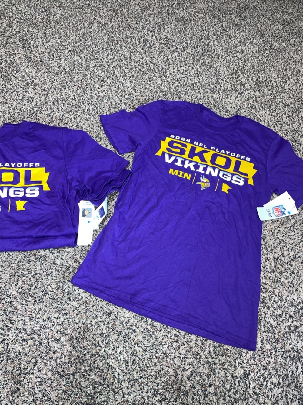 NFL Official Minnesota Vikings Playoff Merch Bundle Of 3 Tees S/M | All NWT - Picture 2 of 4